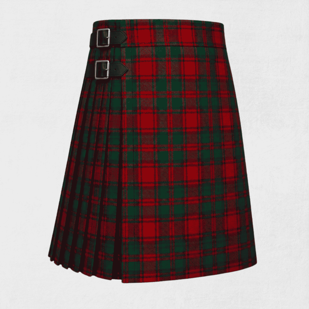 Mackintosh Tartan Kilt featuring authentic Scottish clan tartan with traditional pleated Highland design
