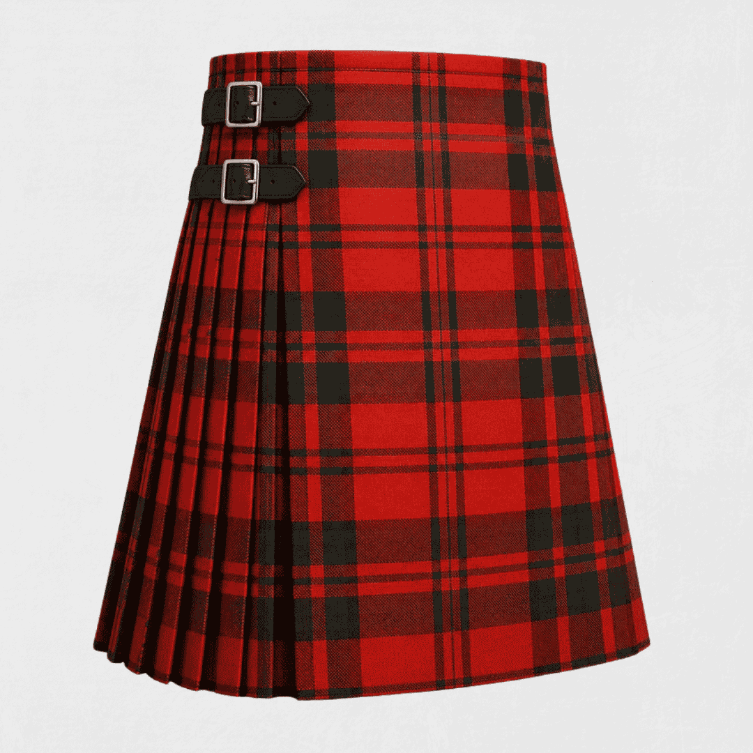 Maxwell Tartan Kilt featuring authentic Scottish clan tartan with traditional pleated Highland design