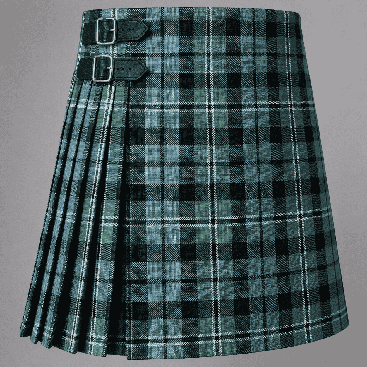 Melville Tartan Kilt featuring authentic Scottish clan tartan with traditional pleated Highland design