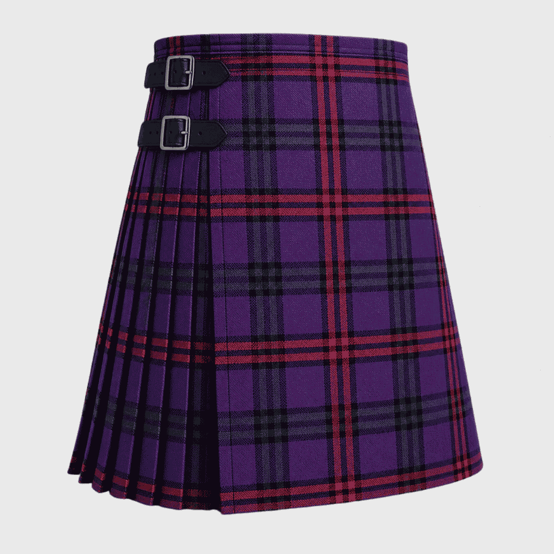 Montgomery Tartan Kilt featuring authentic Scottish clan tartan with traditional pleated Highland design