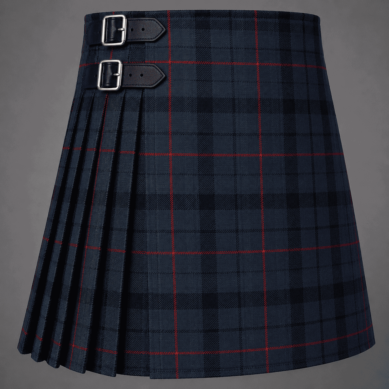Nicol Family Personal Tartan Kilt featuring authentic Scottish tartan with traditional pleated Highland design