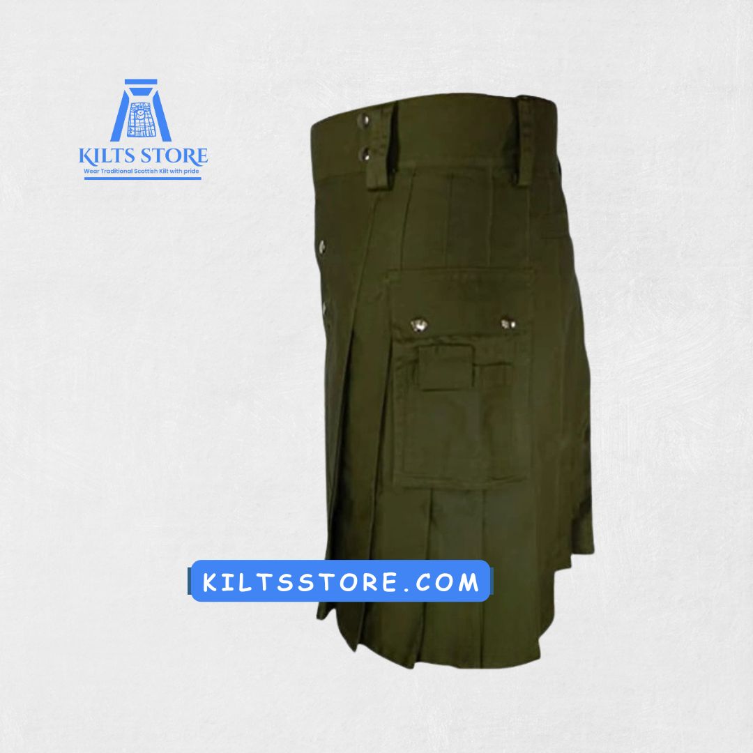 Hand-Made Modern Utility Kilt – Back View with Clean, Tailored Design