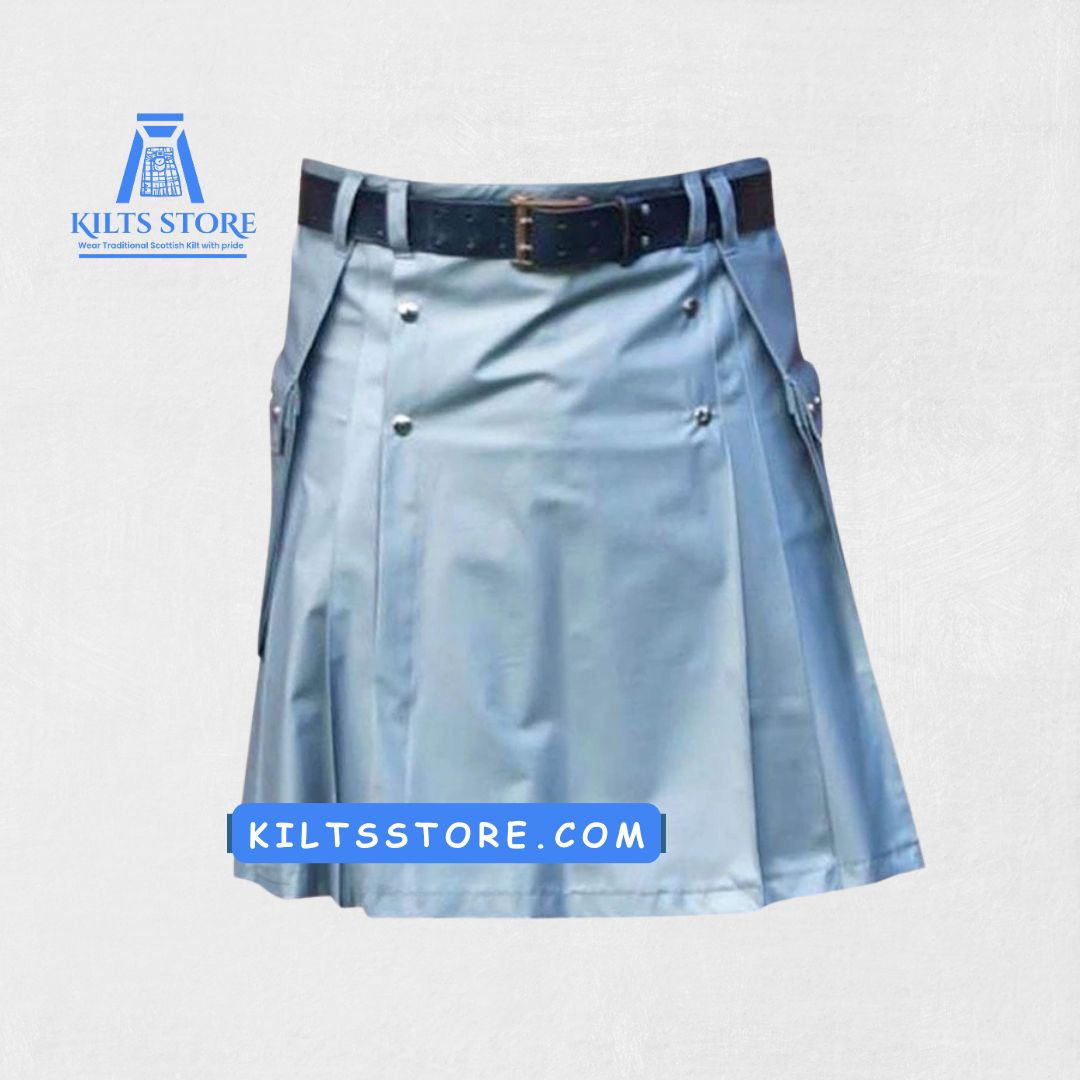 Hand-Made Modern Utility Kilt – Front with Pockets and Adjustable Straps