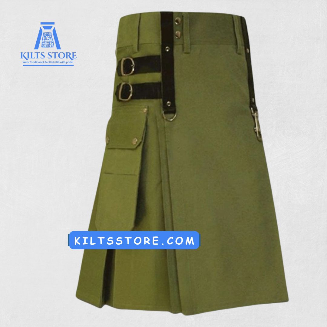 Hand-Made Modern Utility Kilt – Back View with Clean, Tailored Design