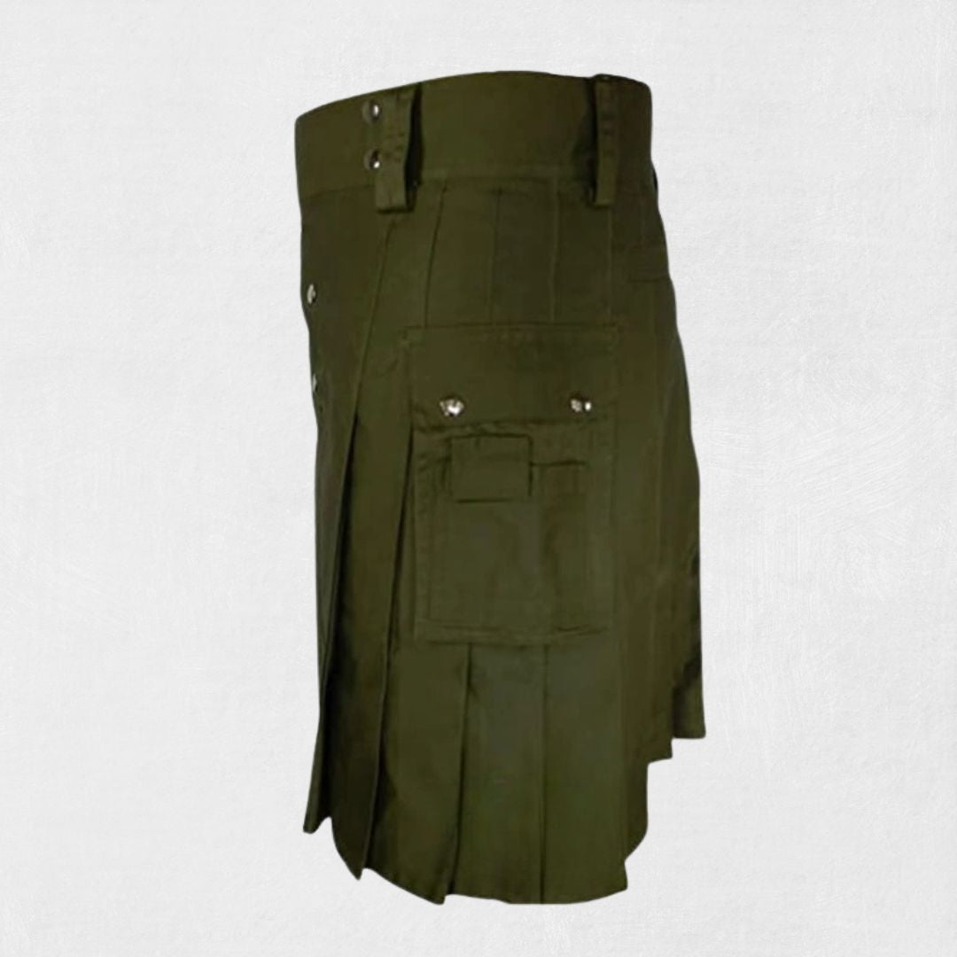 Hand-Made Modern Utility Kilt – Back View with Clean, Tailored Design