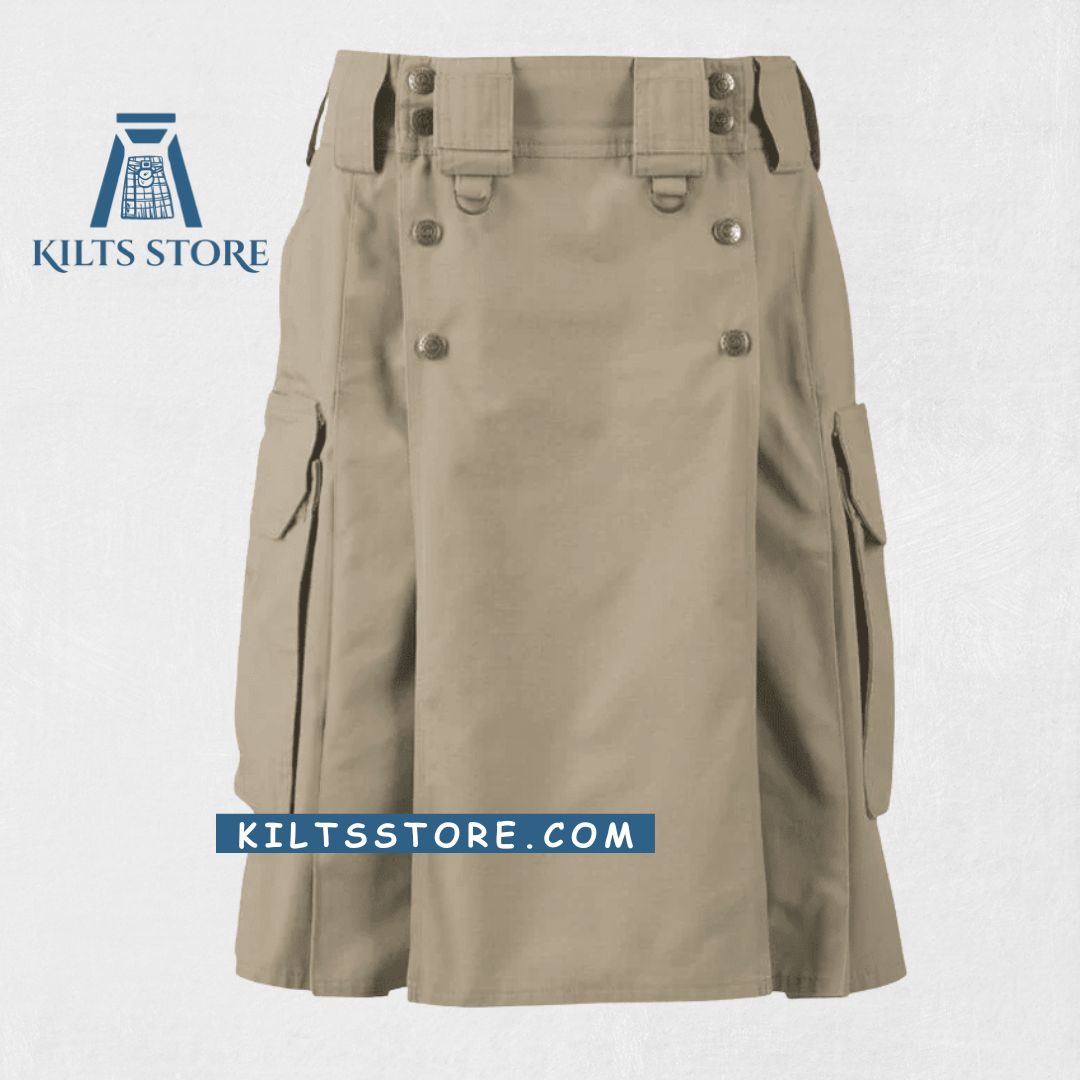 "Premium Quality Custom Made Tactical Duty Kilt with utility pockets and adjustable fit"