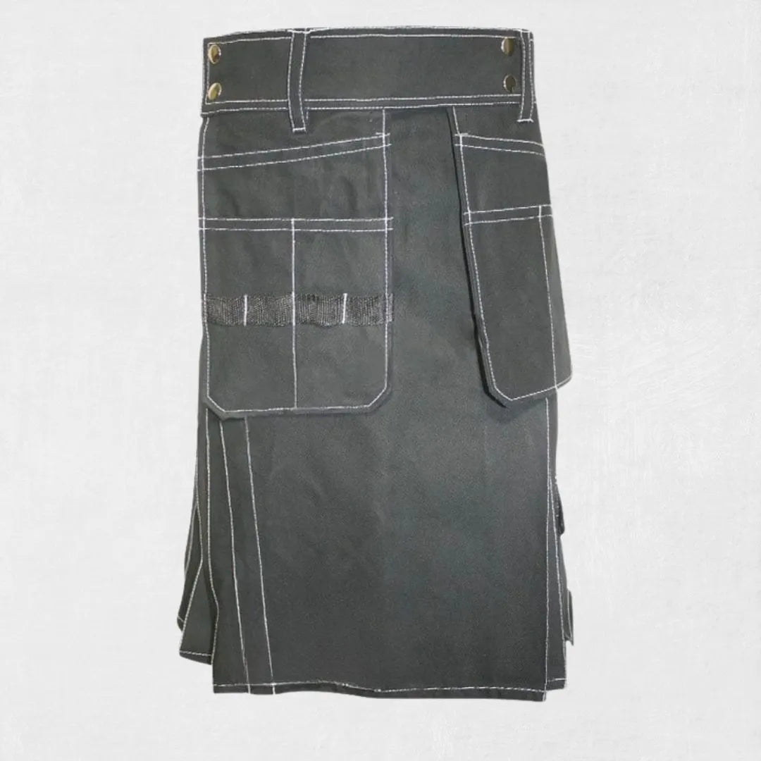 Premium Quality Hand Made Scottish Utility Kilt with adjustable straps and multiple utility pockets