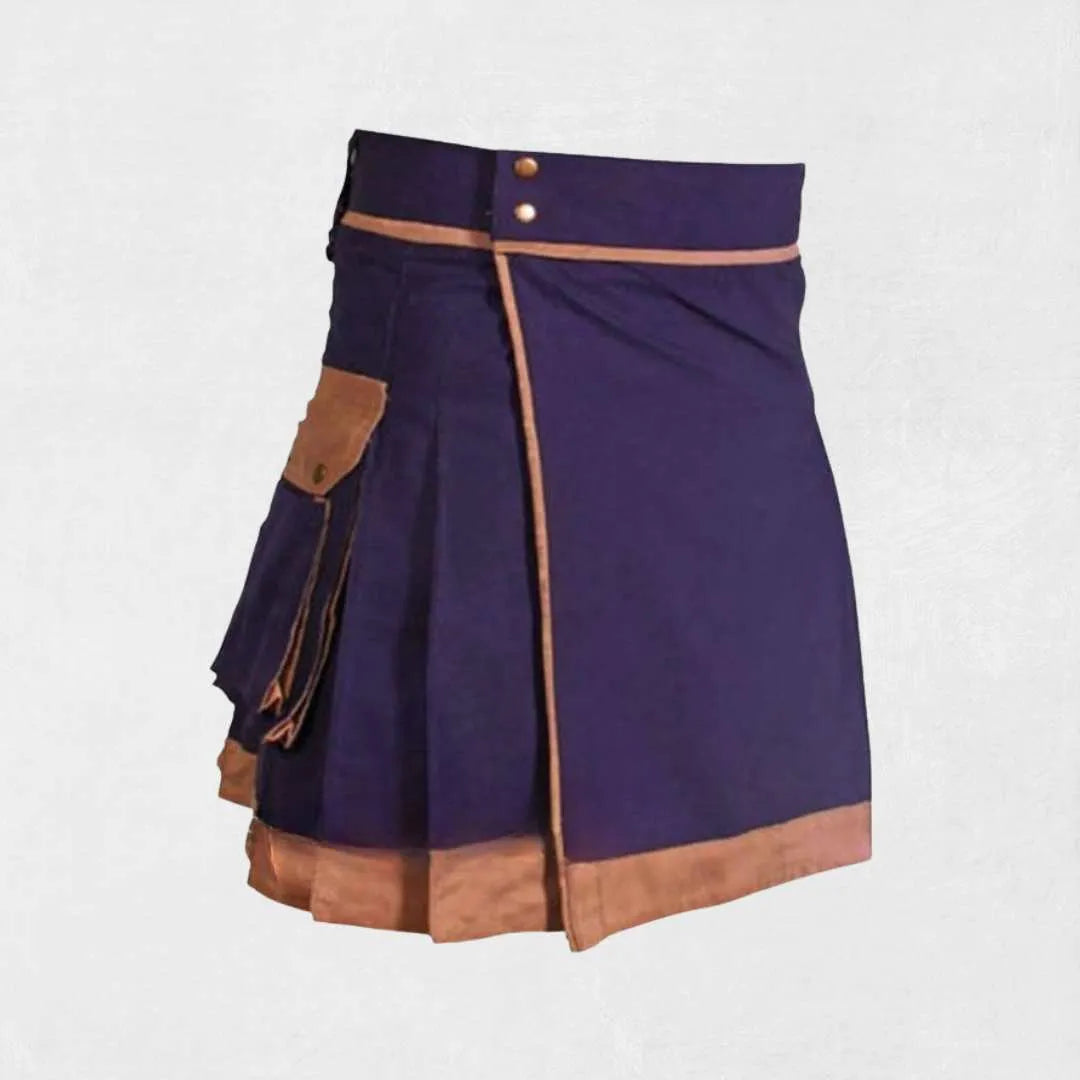 Premium Scottish utility kilt with cargo pockets and adjustable straps