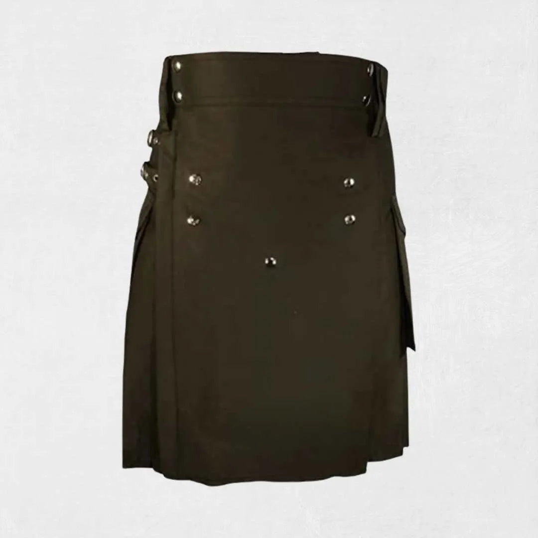 Traditional Scottish Utility Kilt in premium cotton with side pockets