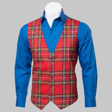 Royal Stewart tartan waistcoat traditional Scottish vest worn with kilt outfit