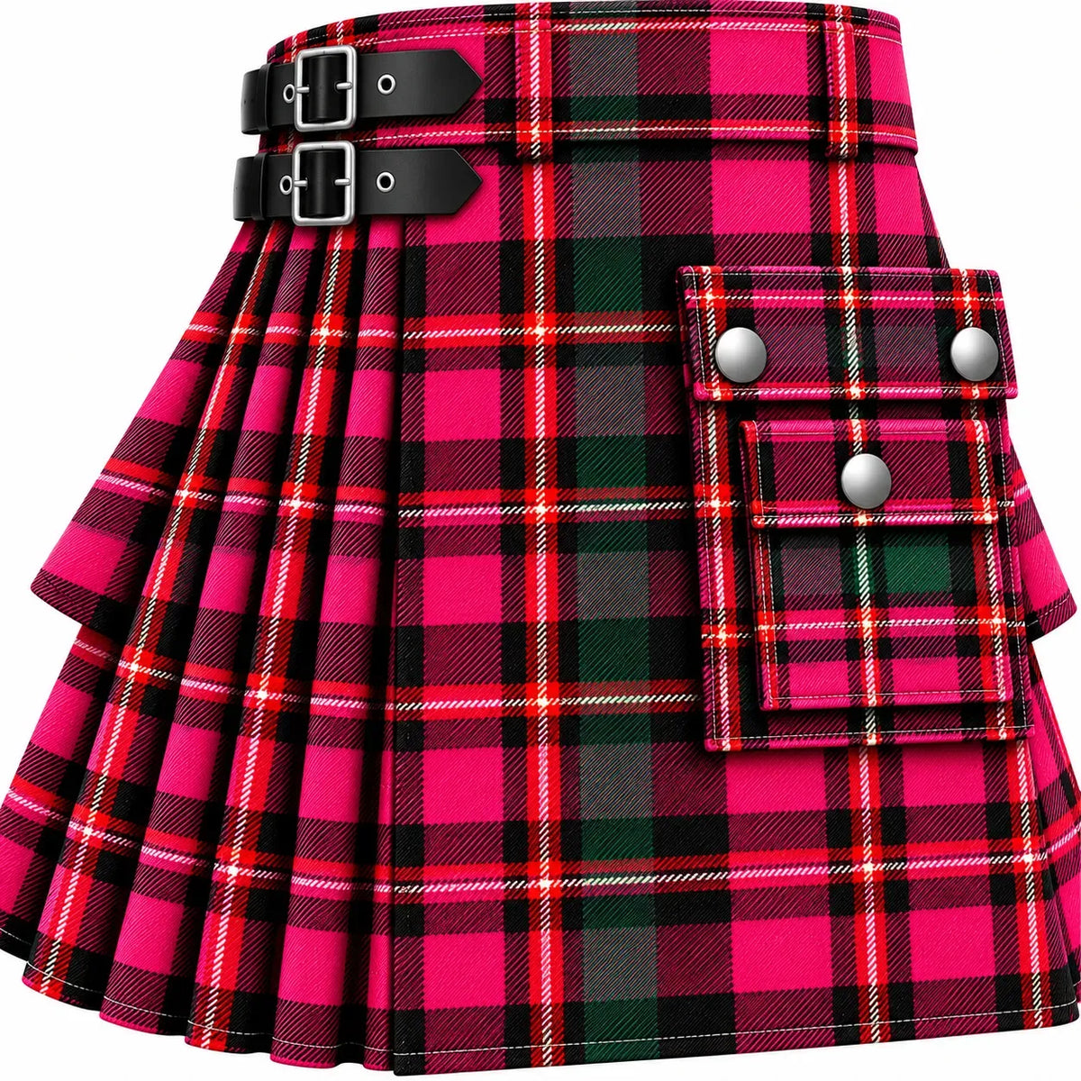 Scott Fuschia Tartan Kilt in traditional Scottish Highland style