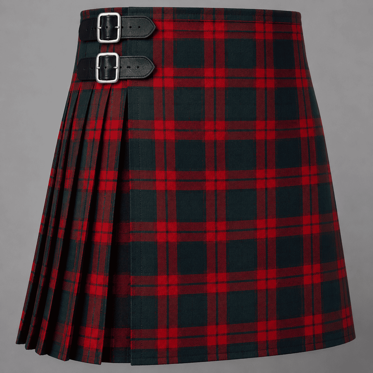 Skene Tartan Kilt featuring authentic Scottish clan tartan with traditional pleated Highland design