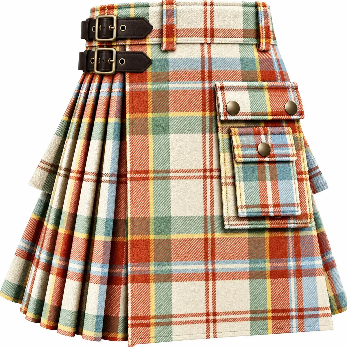 Stewart Dress Weathered Tartan Kilt in traditional Scottish Highland style
