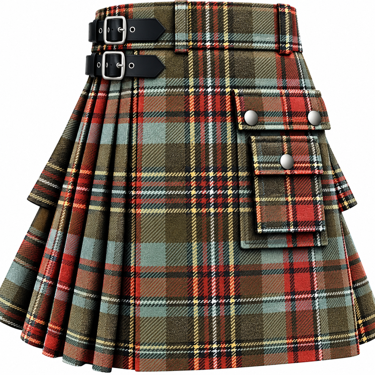 Stewart Old Weathered Tartan Kilt in traditional Scottish Highland style