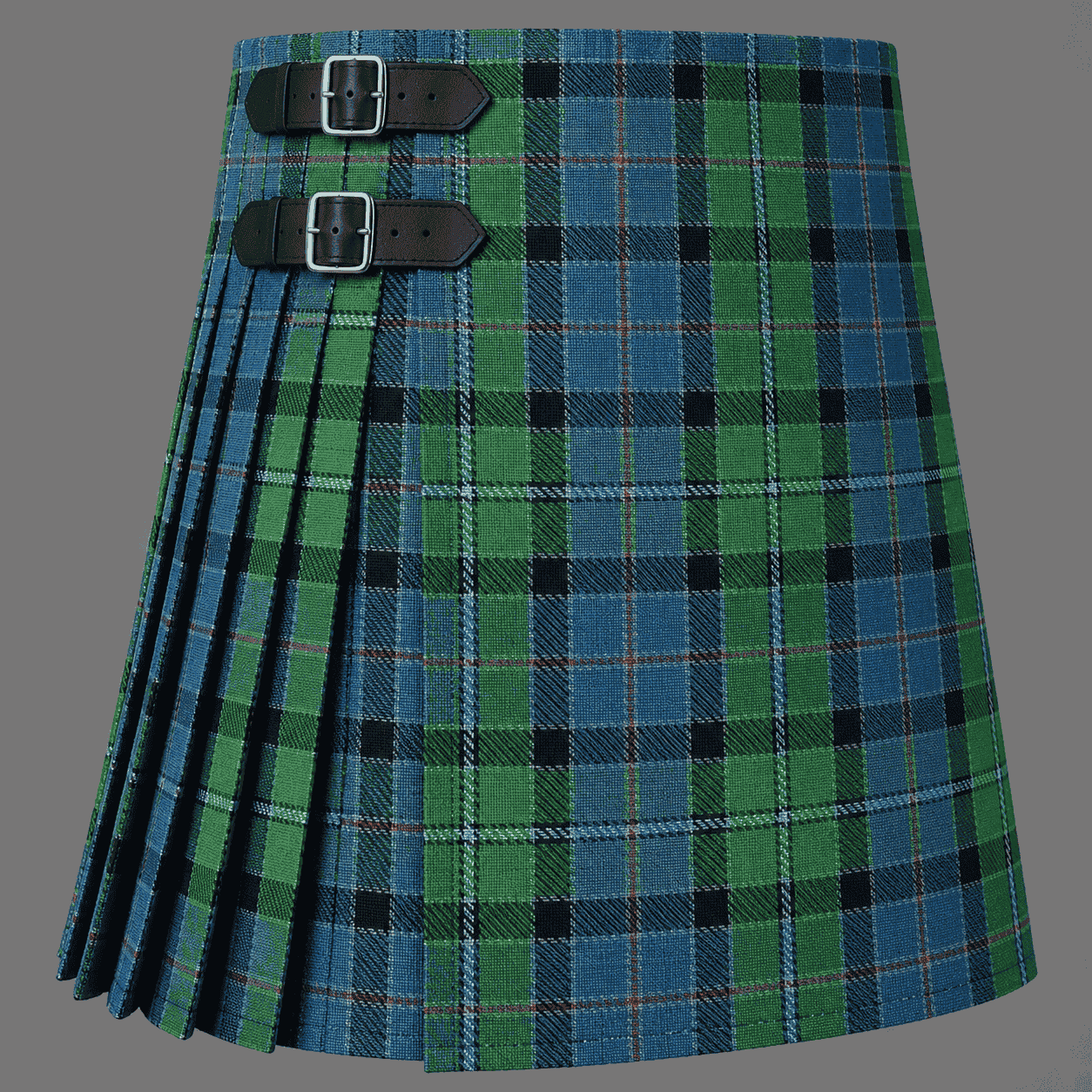 Stirling Tartan Kilt featuring authentic Scottish clan tartan with traditional pleated Highland design