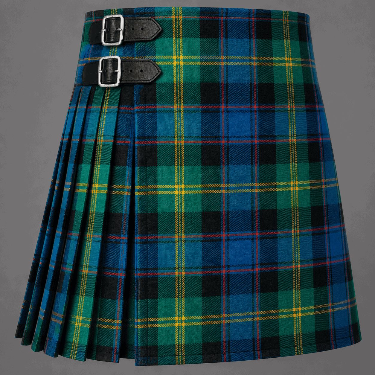 Watson Tartan Kilt featuring authentic Scottish clan tartan with traditional pleated Highland design