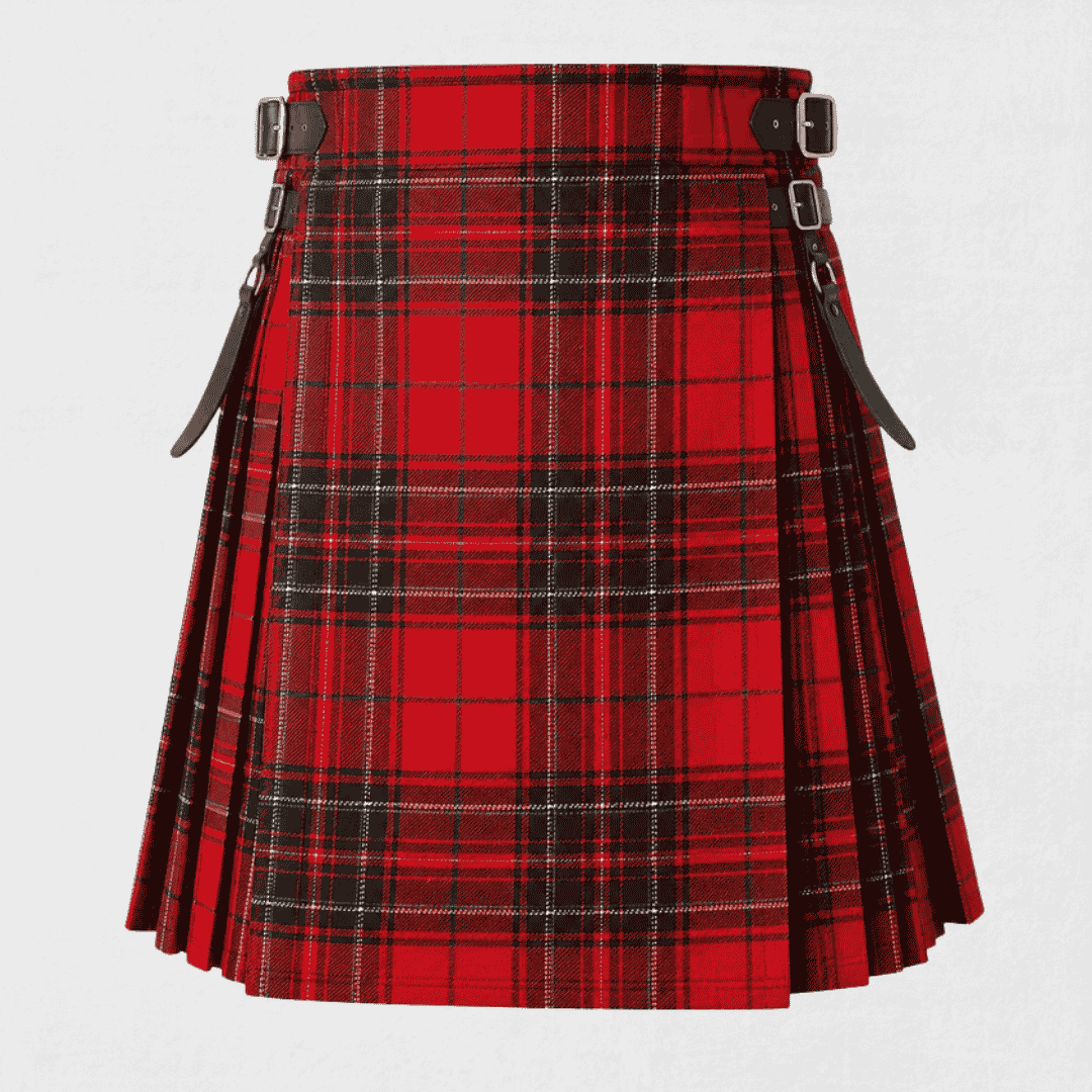 Wemyss Tartan Kilt featuring authentic Scottish clan tartan with traditional pleated Highland design