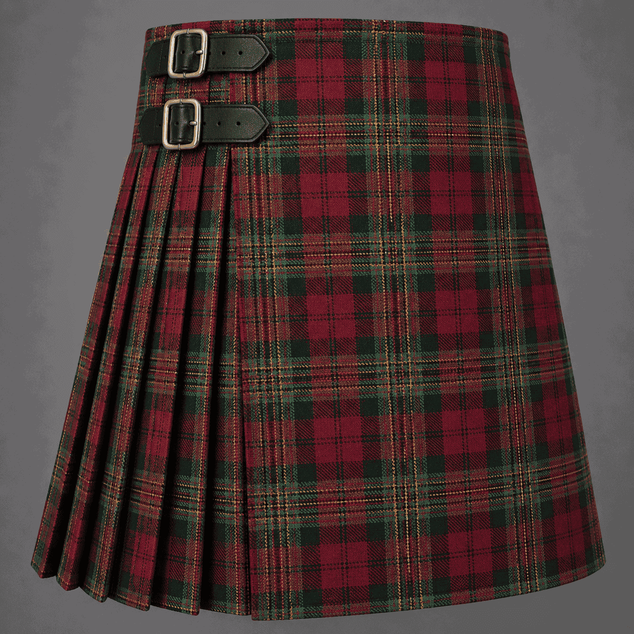 White Anniversary Hunting Tartan Kilt featuring authentic Scottish tartan with traditional pleated design