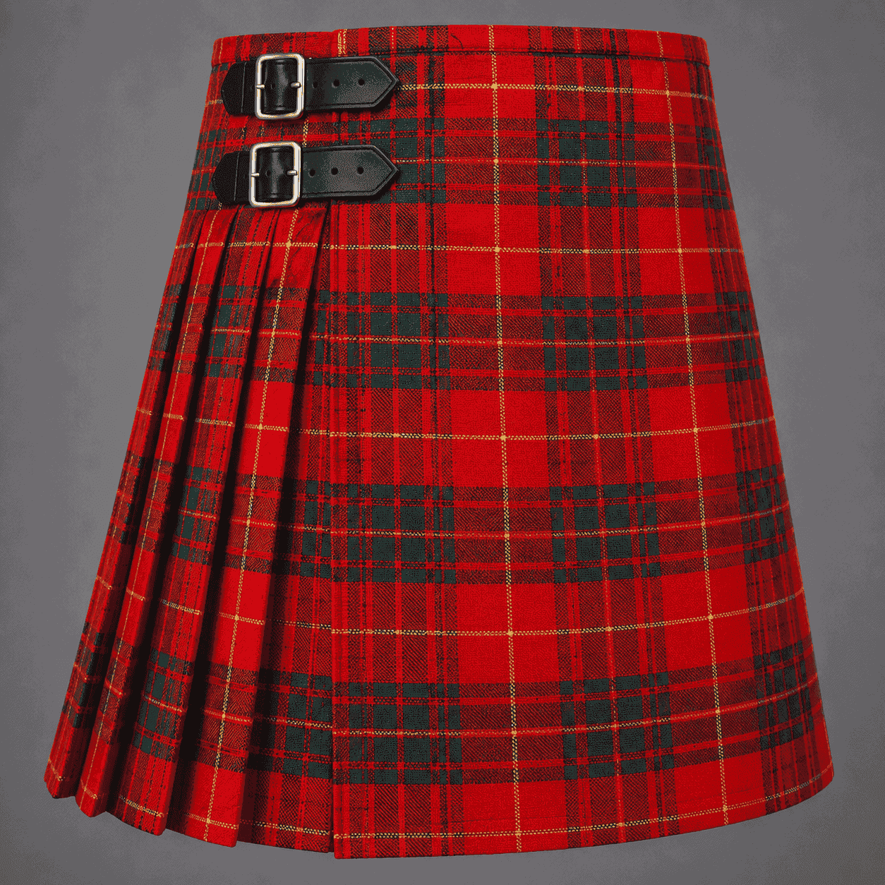 White Anniversary Tartan Kilt featuring authentic Scottish tartan with traditional pleated Highland design