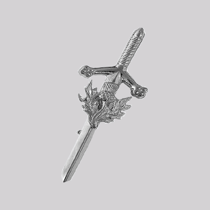 Scottish Highland Celtic Kilt Pin with Knot Design – Chrome or Antique Finish