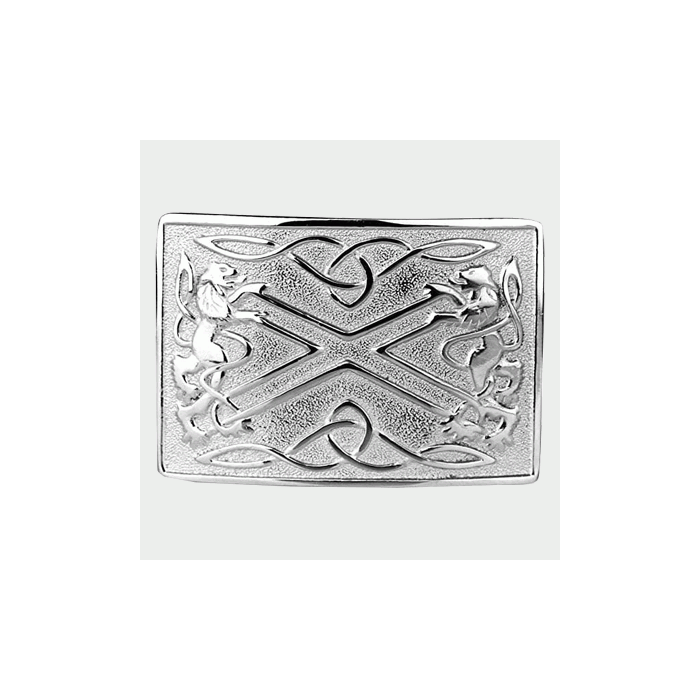 Silver Chrome Kilt Buckle with sleek finish and adjustable fit for a stylish and secure look