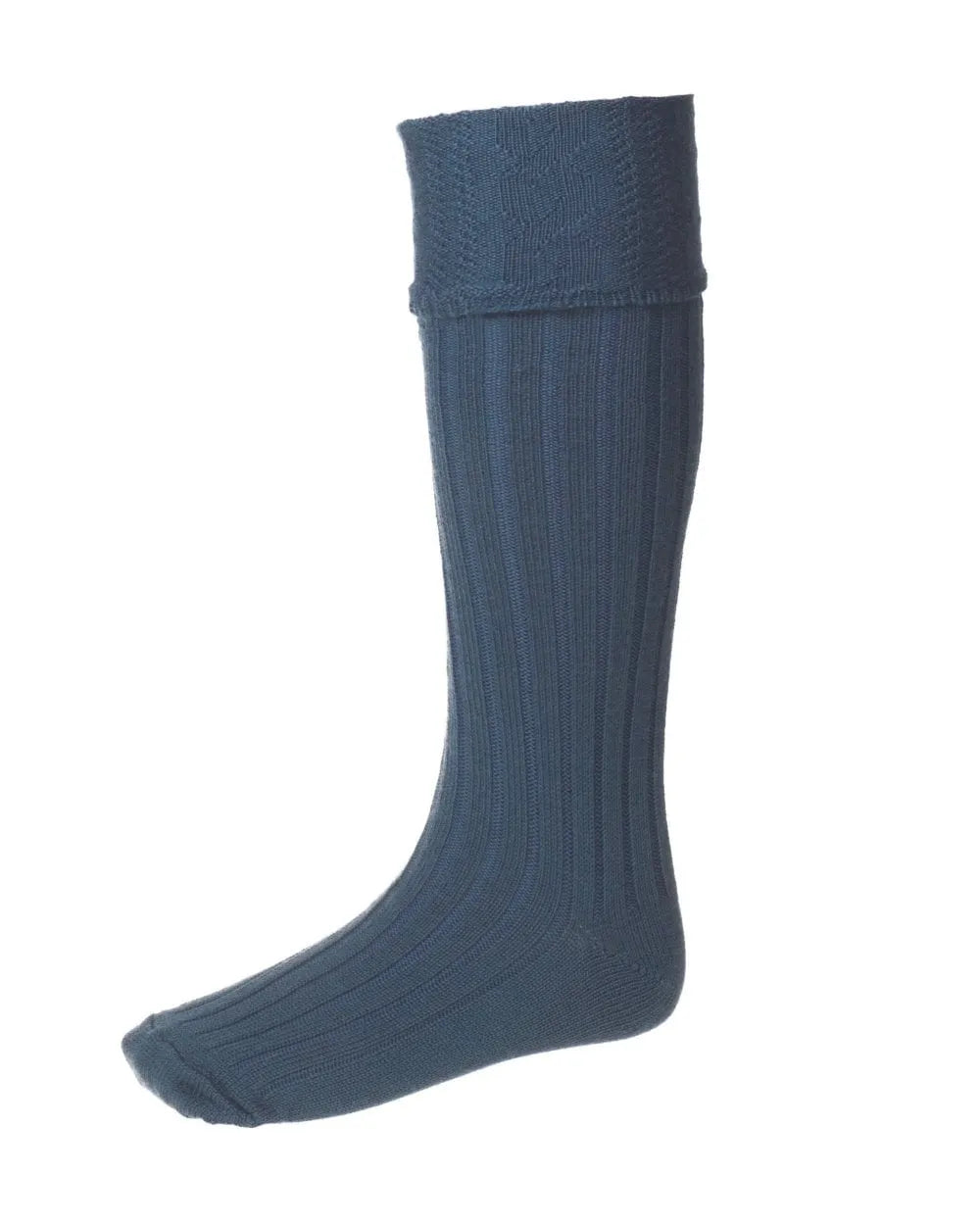 raditional ancient blue kilt socks made from wool and cotton, perfect for weddings and events.