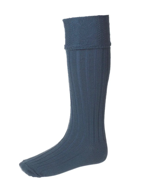 raditional ancient blue kilt socks made from wool and cotton, perfect for weddings and events.