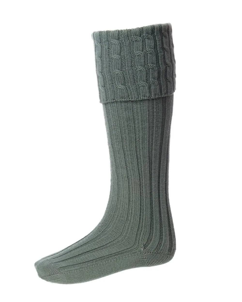 Traditional ancient green kilt socks made from wool and cotton, ideal for all events.