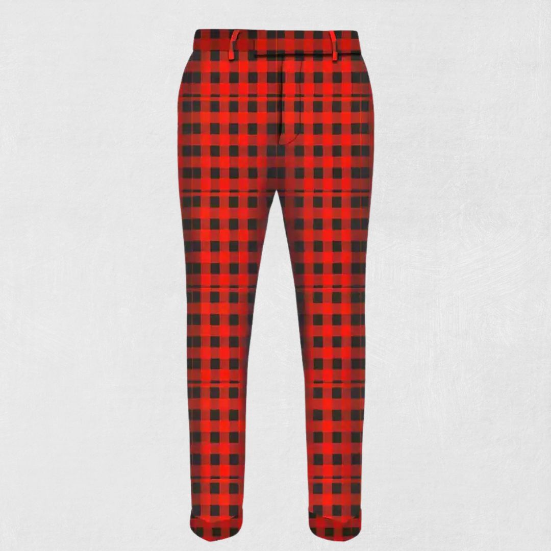Custom-Made Rob Roy MacGregor Tartan Trouser - Front View showcasing the traditional Rob Roy MacGregor Tartan pattern with a sleek, tailored fit.