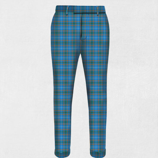 Handmade Bains of Caithness Tartan Trousers - Front view showcasing the distinctive tartan pattern and tailored fit.