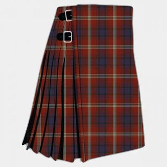 Ainslie Tartan Kilt featuring authentic Scottish clan tartan with traditional pleated Highland design