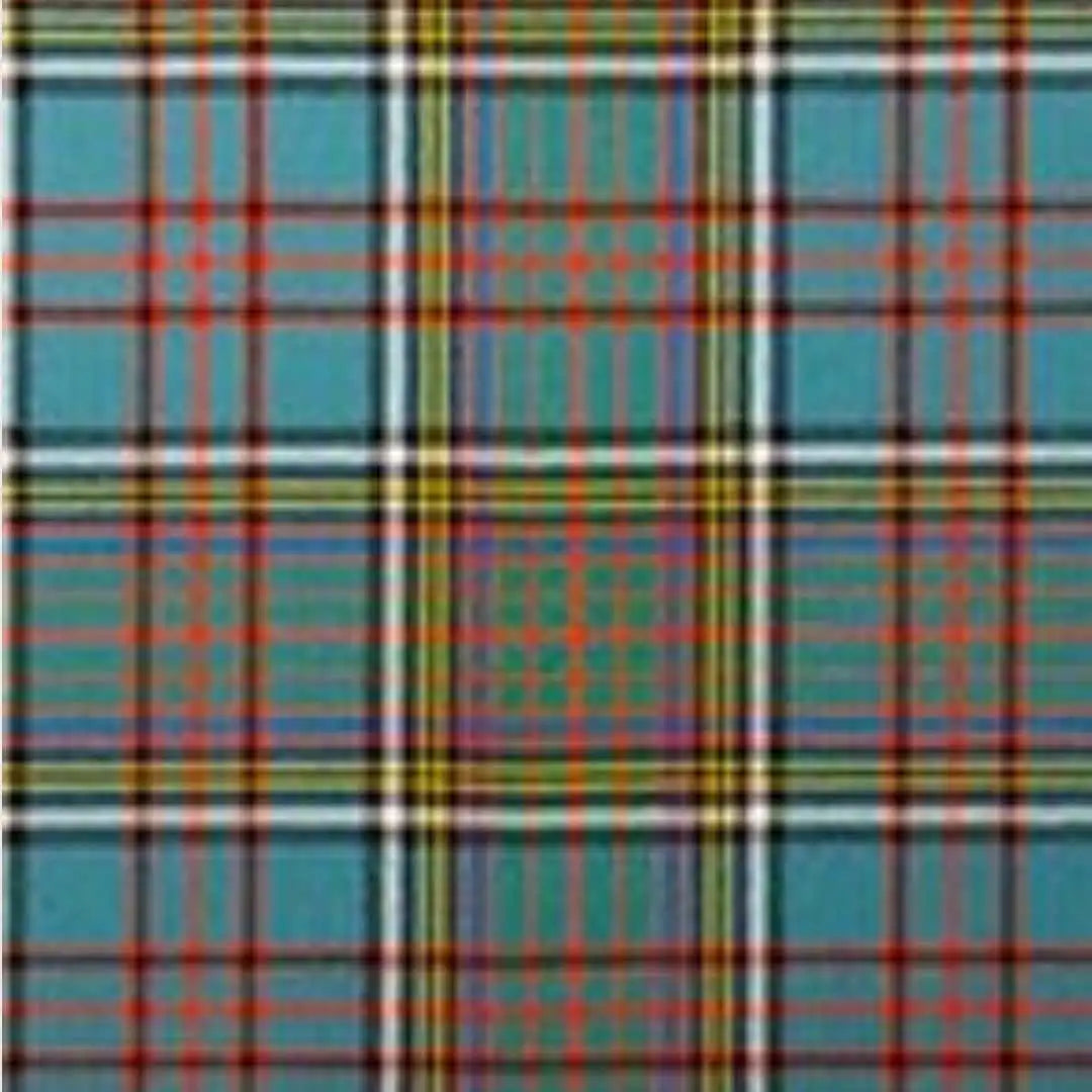 Plaid pattern with blue, green, red, and yellow colors on a blue background