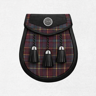 Anderson modern tartan sporran with leather backing and minimalist Scottish design