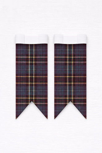 Anderson Modern tartan flashes worn with traditional Scottish kilt hose for Highland dress