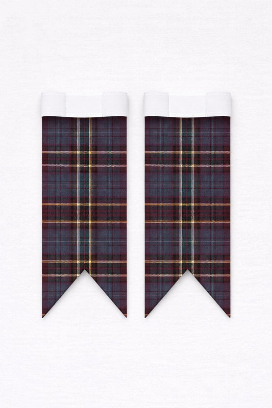 Anderson Modern tartan flashes worn with traditional Scottish kilt hose for Highland dress