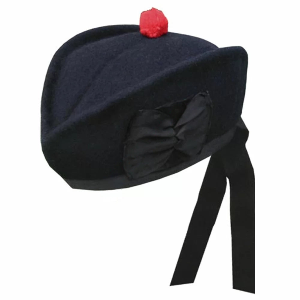 Black Glengarry Hat – Authentic Scottish Highland Bonnet