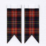 Black Stewart Tartan Flashes for Highland Dress Wear
