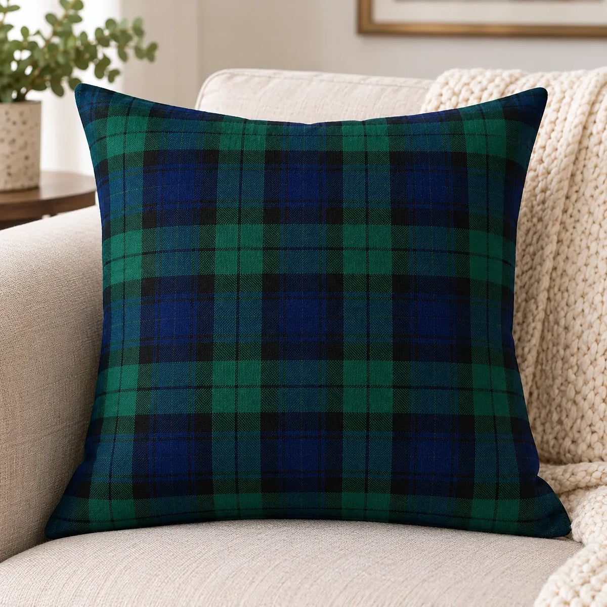 Black Watch Tartan Cushion