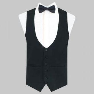 Black evening waistcoat five buttons made to measure formal vest worn with suit