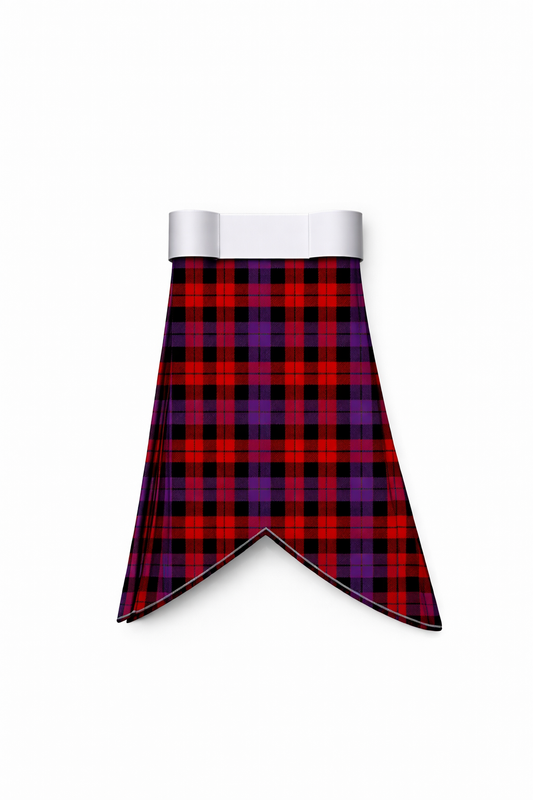 Brown tartan flashes worn with traditional Scottish kilt hose for Highland dress