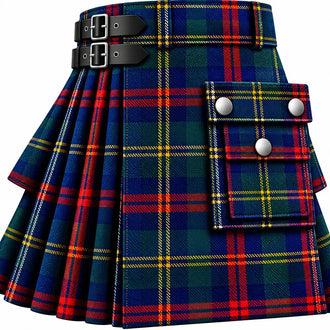 Bruce of Kinnaird Ancient Tartan Kilt in traditional Scottish Highland style