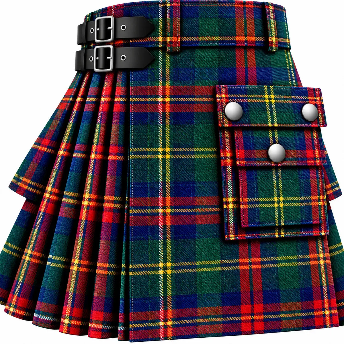 Bruce of Kinnaird Tartan Kilt in traditional Scottish Highland style

