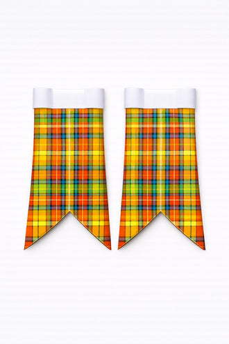 Handmade Buchanan Ancient tartan kilt in green and beige tones