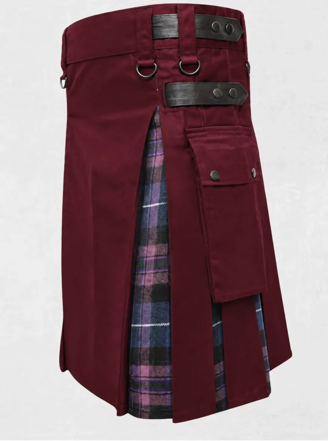 burgundy kilt
