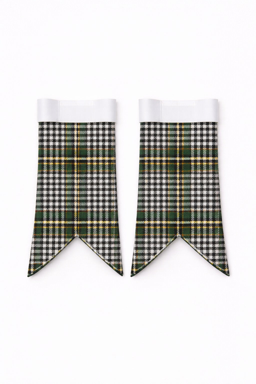 Handmade Burns tartan kilt in red, green, navy and black checks
