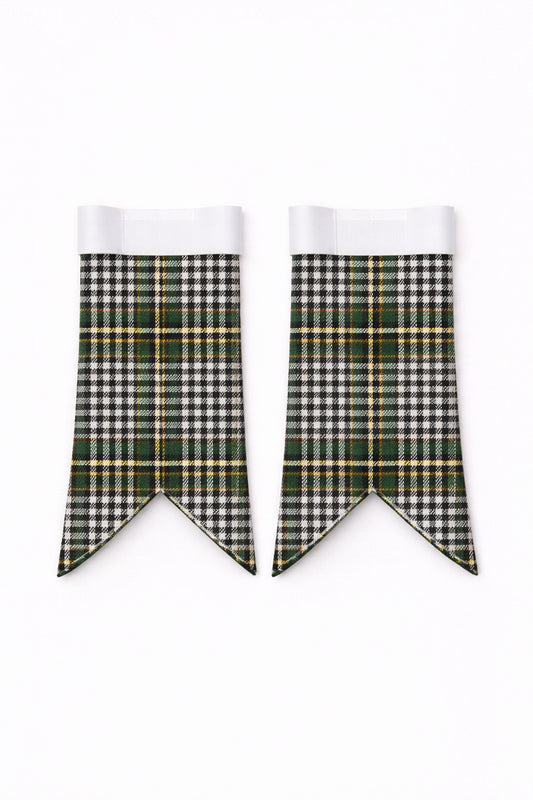 Handmade Burns tartan kilt in red, green, navy and black checks
