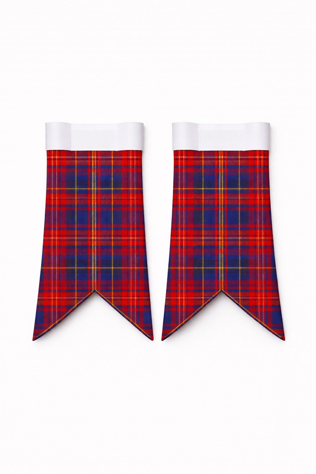 Handmade Butler tartan kilt in red, green, navy, and black pattern