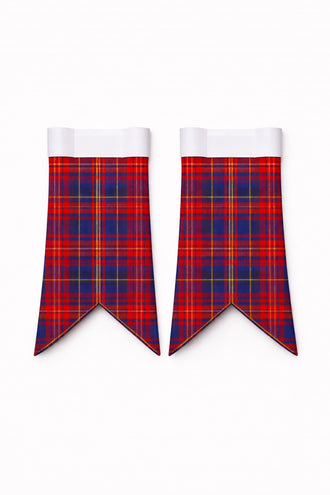 Handmade Butler tartan kilt in red, green, navy, and black pattern