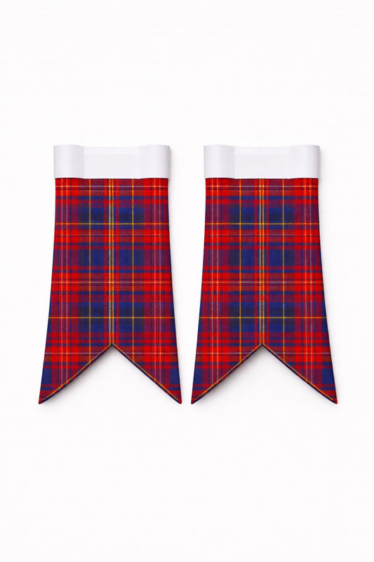 Handmade Butler tartan kilt in red, green, navy, and black pattern