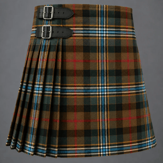 Campbell Hunting Tartan Kilt featuring authentic Scottish clan tartan with traditional pleated Highland design